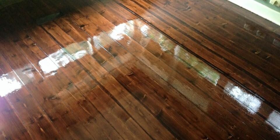 Native timber floor after sanding and polishing in an Auckland home