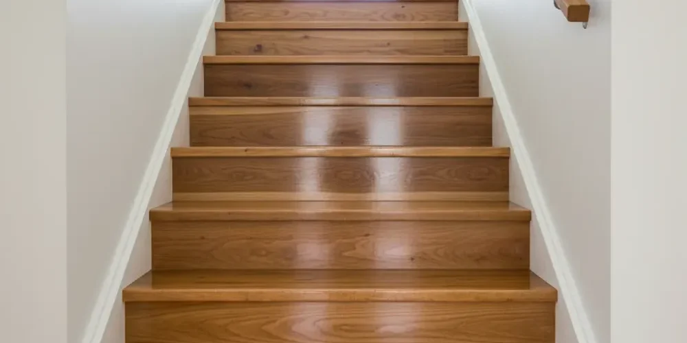 Polished timber staircase with a satin finish