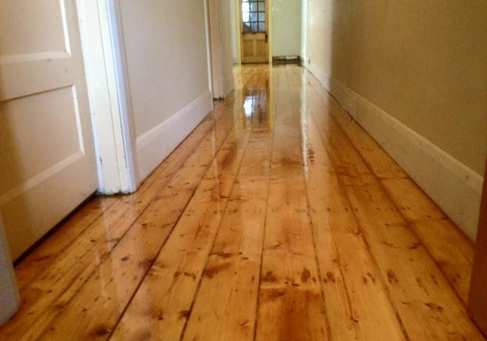 Sanded timber hallway floor in an Auckland house